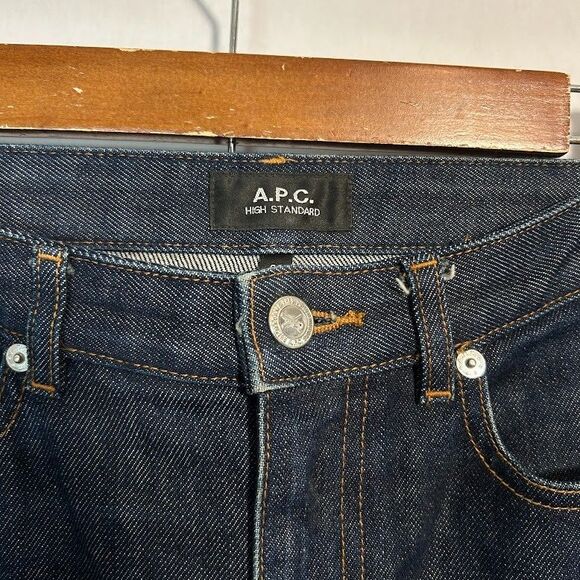 A.P.C. Jeans Womens 26 Blue Denim Dark Wash High Standard Straight Leg Selvedge - Picture 7 of 9